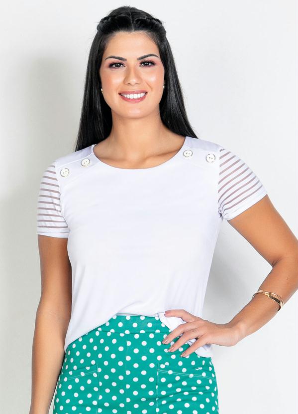 Blusa com Botões (Branca) Moda Evangélica Blusa com Botões (Branca) Moda Evangélica