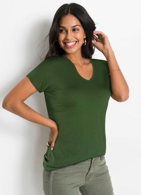 Blusa com Decote Degag� Costas (Verde)