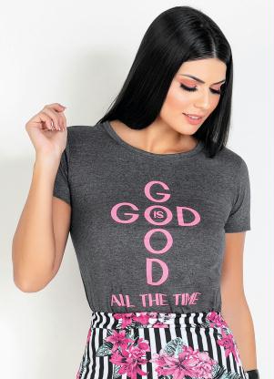 Blusa com Estampa (Cinza) Moda Evang�lica