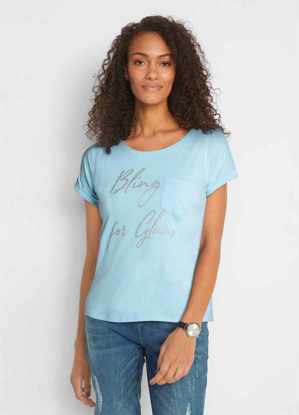 Blusa com Estampa e Bolso Frontal