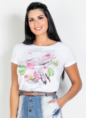 Blusa com Estampa Frontal (Branca) Moda Evang�lica