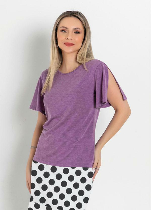 Blusa com Manga Evasê (Roxa) Moda Evangélica Blusa com Manga Evasê (Roxa) Moda Evangélica