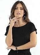 Blusa com Mangas Curtas Preta 