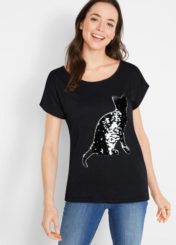 Blusa com Paetê (Preta) Blusa com Paetê (Preta)