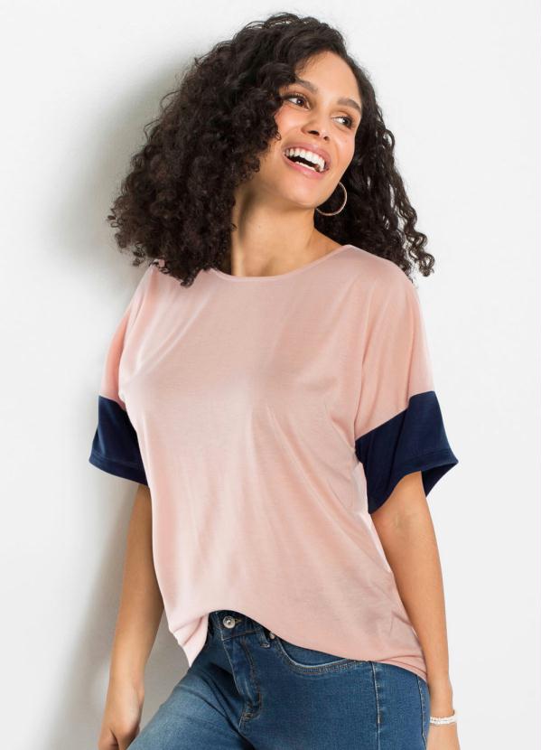Blusa com Recortes(Rosa)