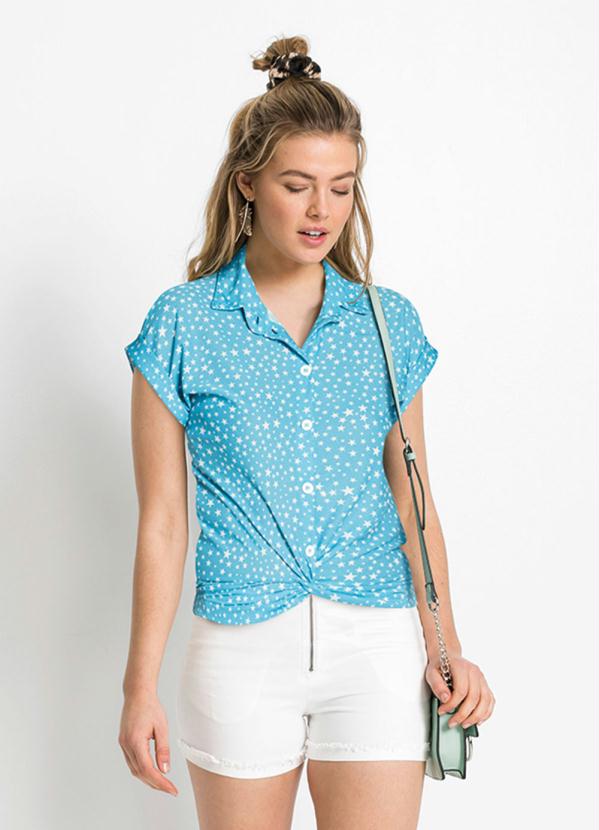 Blusa com Torção (Azul Mineral) Blusa com Torção (Azul Mineral)