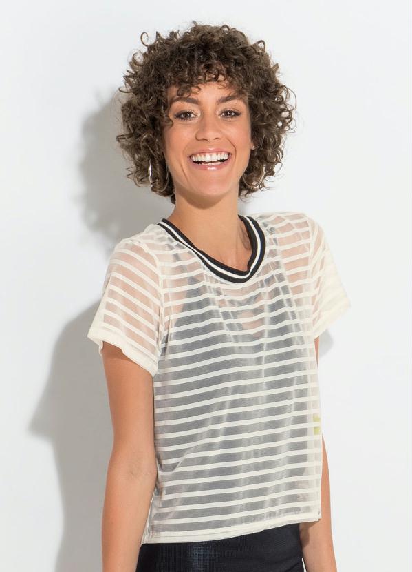 blusa com transparência branca