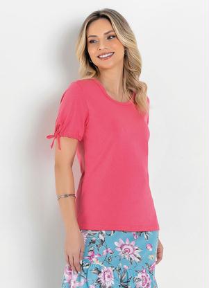 Blusa (Coral) com Amarra��o Moda Evang�lica