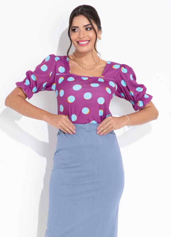 Blusa Decote Quadrado (Po� Roxa)