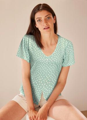 Blusa Decote V (Po� Cora��o Verde)