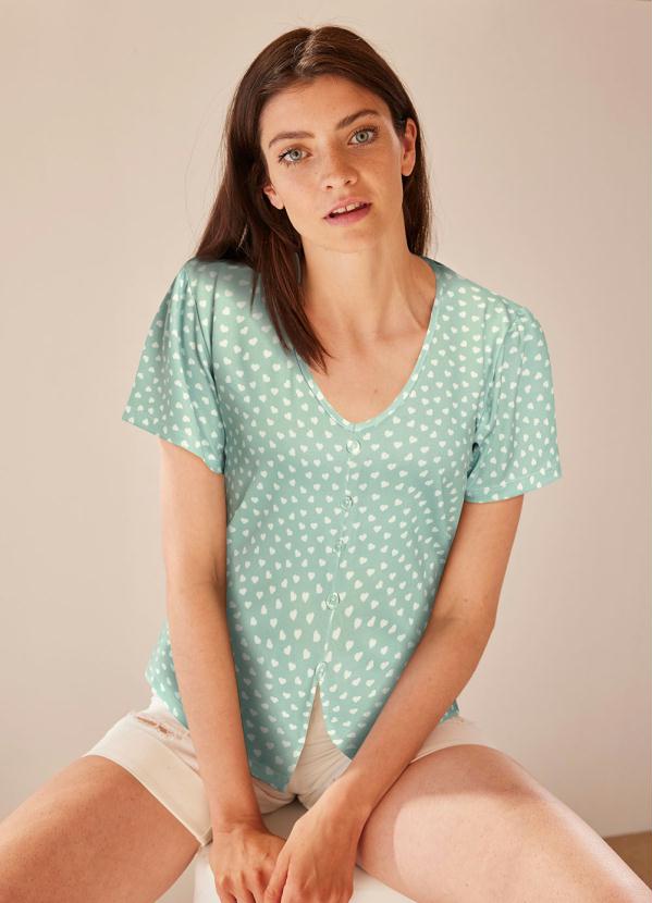 Blusa Decote V (Po� Cora��o Verde)