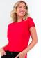 Rovitex - Blusa Feminina Cotton Leve Básica Branco - variação: Vermelho