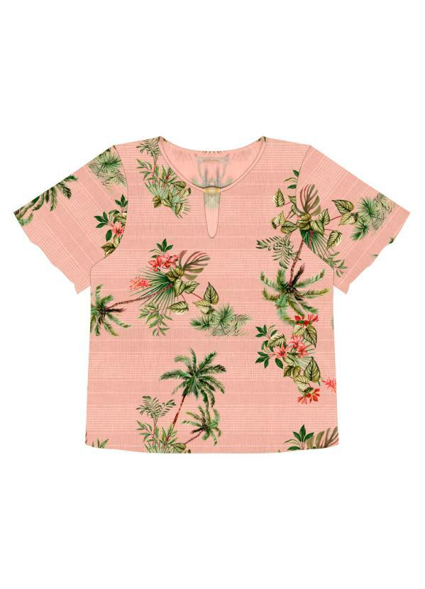 blusa rosa floral