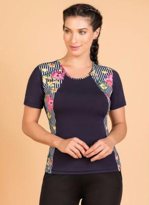 Blusa Fitness (Marinho) Moda Evang�lica