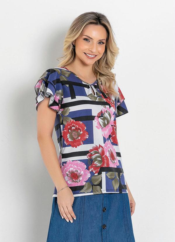 Blusa (Floral Branca) com Gota