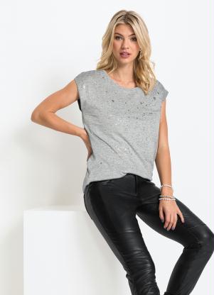 Blusa Foil Mangas Curtas (Mescla) Blusa Foil Mangas Curtas (Mescla)