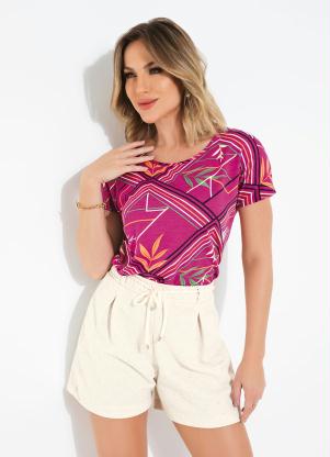 Blusa (Fucsia) de Manga Curta Rovitex