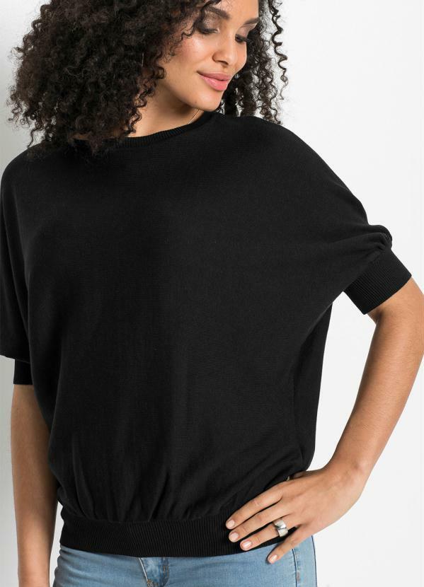 Blusa Mangas Morcego (Preta)