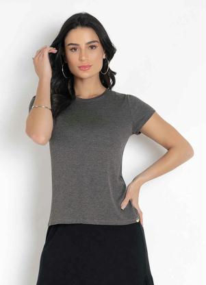 Blusa (Mescla Chumbo) Básica Rovitex Blusa (Mescla Chumbo) Básica Rovitex