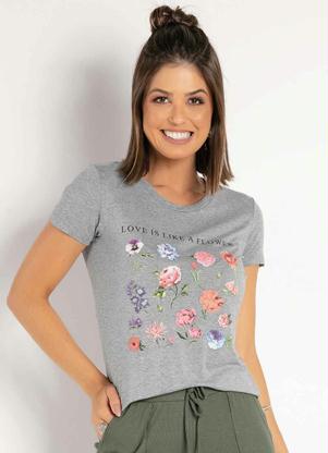 Blusa (Mescla) com Estampa na Frente