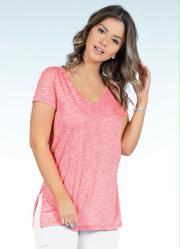 Blusa Mullet Coral com Fendas