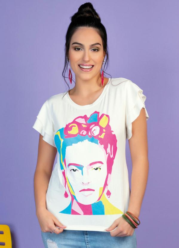 Blusa (Off White) com Estampa Frontal Neon