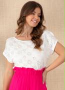 Blusa Off White com Mangas Curtas