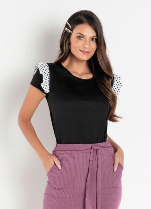 Blusa (Preta) com Babado Moda Evangélica Blusa (Preta) com Babado Moda Evangélica