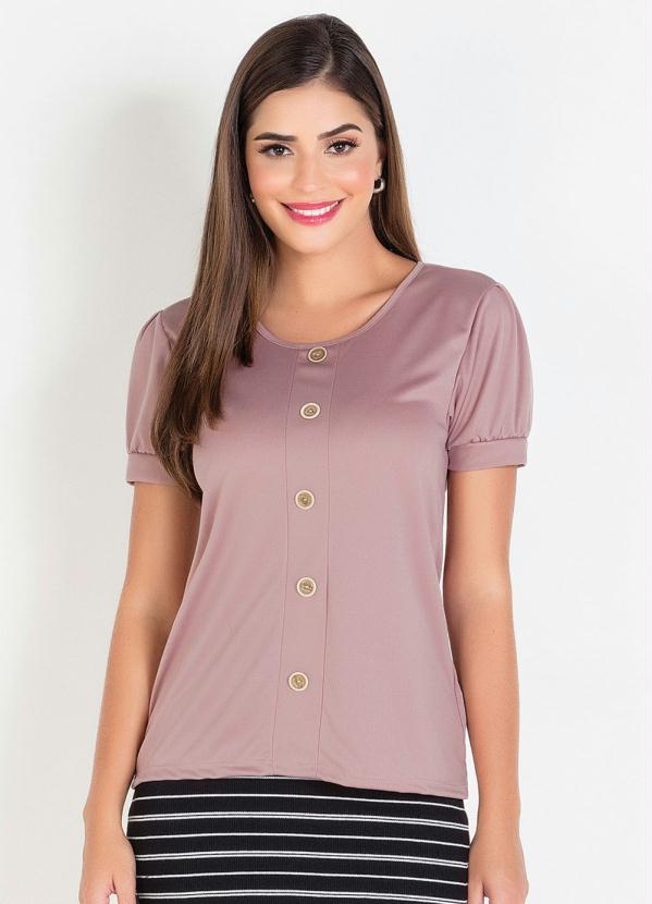 Blusa (Rosa Antigo) com Bot�es Moda Evang�lica