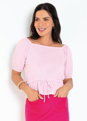 Blusa (Rosa) com Amarra��o Moda Evang�lica