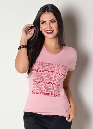 Blusa (Rosa) com Estampa Frontal Miss Masy