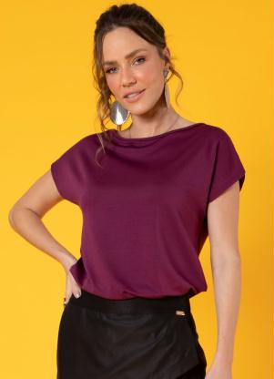 Blusa (Roxa) com Mangas Curtas