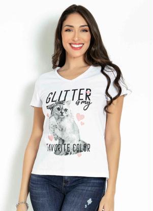 Blusa T-Shirt (Branca) com Estampa Localizada