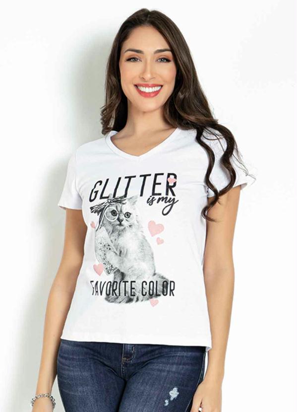 Blusa T-Shirt (Branca) com Estampa Localizada
