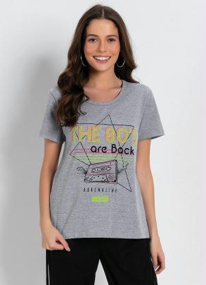 Blusa T-Shirt com Estampa Frontal (Mescla)