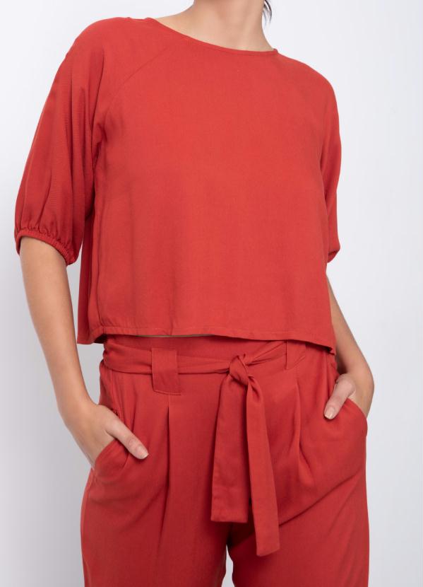 Blusa (Terracota) em Viscose Plana