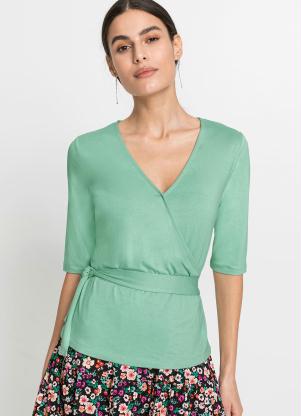 Blusa Transpassada com Amarra��o (Verde)