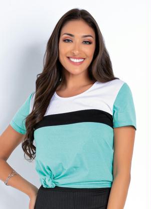 Blusa (Tricolor) com Recortes na Frente