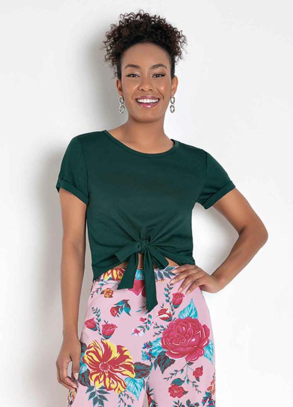 Blusa (Verde) com Amarra��o na Barra Frontal