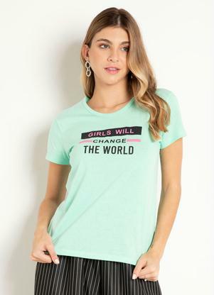 Blusa (Verde Menta) com Estampa Frontal Blusa (Verde Menta) com Estampa Frontal