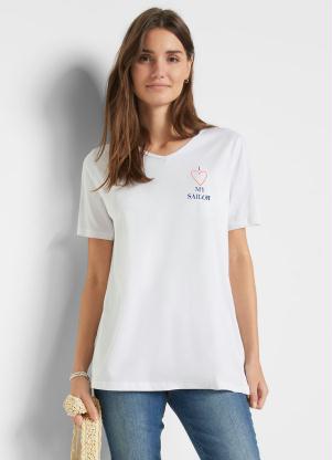 Camiseta Decote V Manga Curta (Branca)