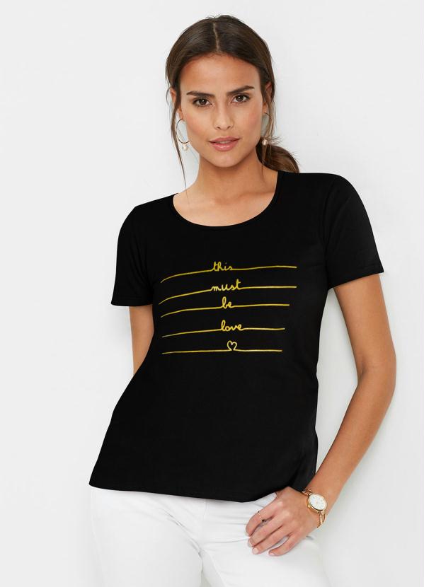T-Shirt Estamapada (Preta)
