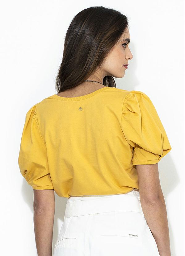 blusa amarela manga bufante