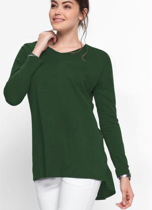 Blusa Alongada Decote V (Verde) Blusa Alongada Decote V (Verde)