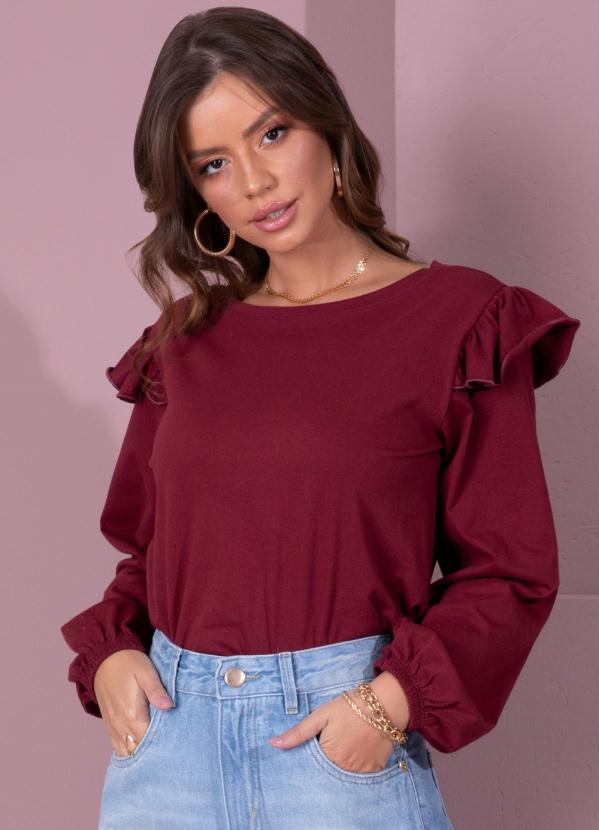 Blusa (Bord�) com Mangas Bufantes