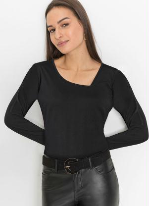 Blusa com Decote Assim�trico (Preta)