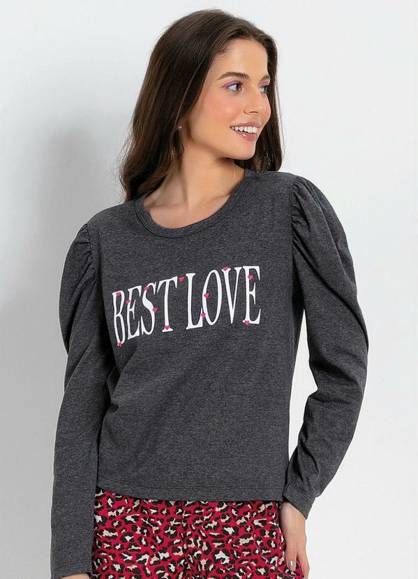 Blusa com Estampa Frontal (Mescla) Blusa com Estampa Frontal (Mescla)