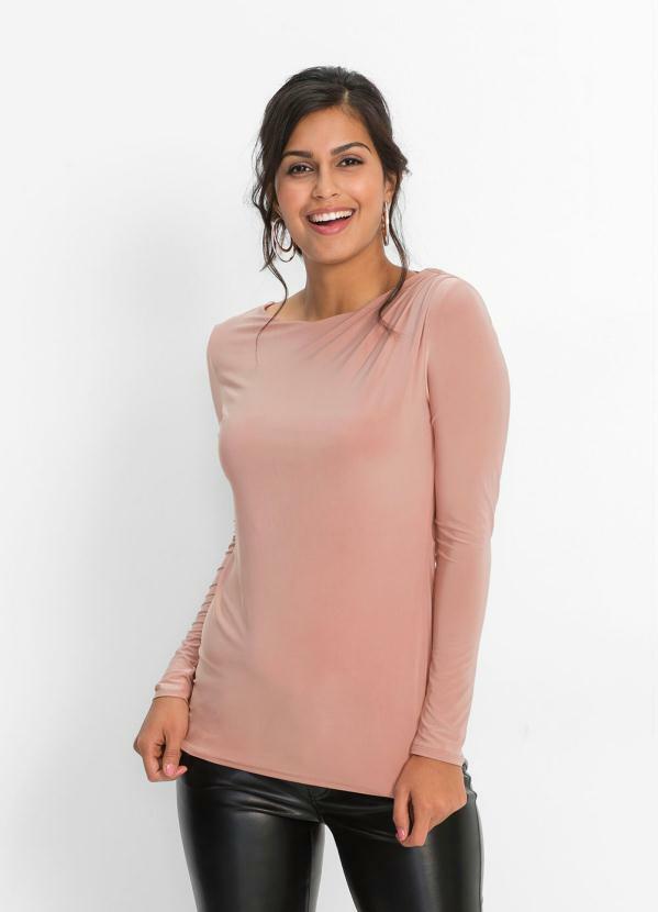 blusa de fio rosa