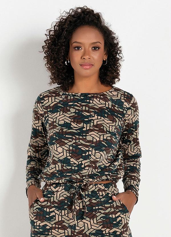 Blusa com Regulador na Barra (Camuflado Verde)