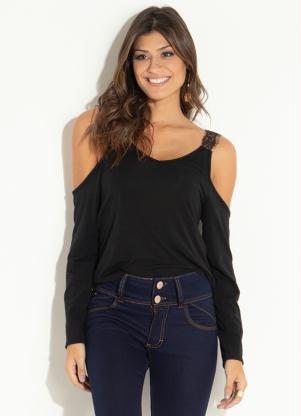 Blusa com Renda (Preta) Blusa com Renda (Preta)